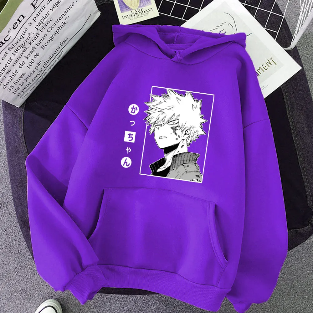 

Japanese Anime My Hero Academia Hoodie Super Cool Bakugou Katsuki Pattern Print Hoodies Sweatshirt Woman Hip-hop Style Pullover