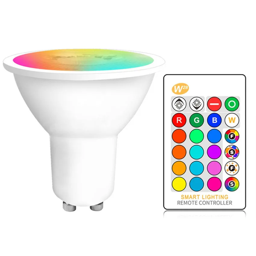 110V 220V RGB лампа 16 Цвет изменение затемнения светодиодные лампы GU10 8 Вт Светодиодный
