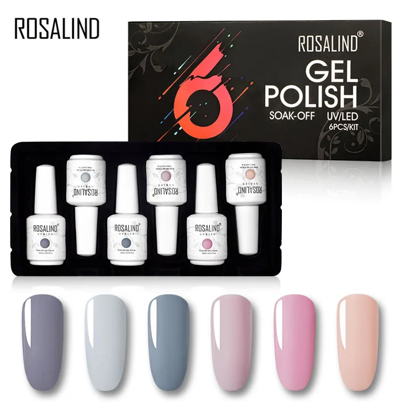Набор гель лаков ROSALIND для ногтей 6 шт. 15 мл|Лак ногтей| |