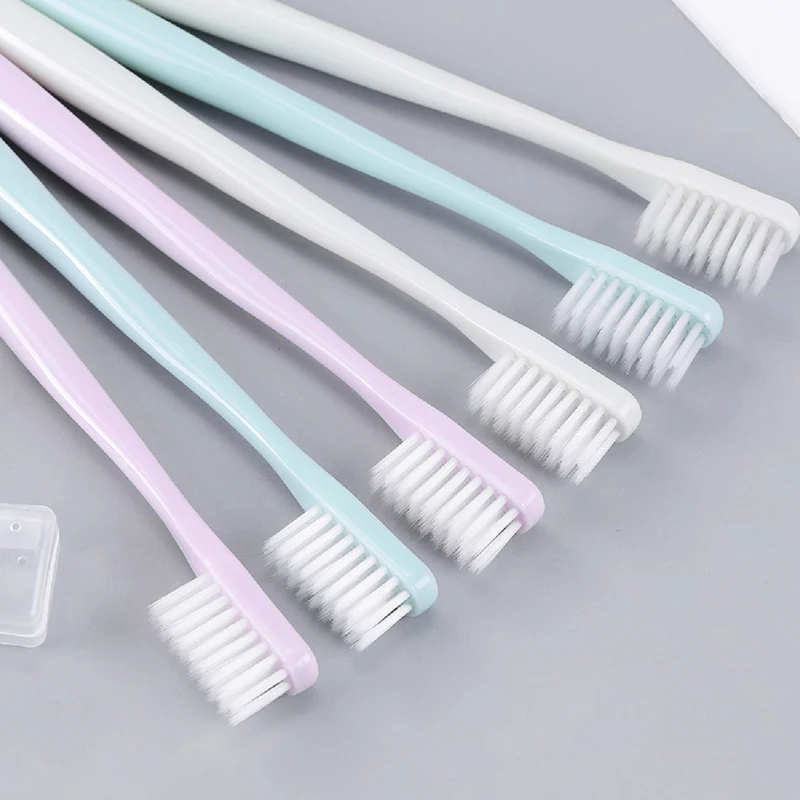 10Pcs/ Set Adults Children Eco Friendly Ultra Soft Oral Hygiene With Sheath Family Pack Toothbrush Solid Color | Красота и здоровье