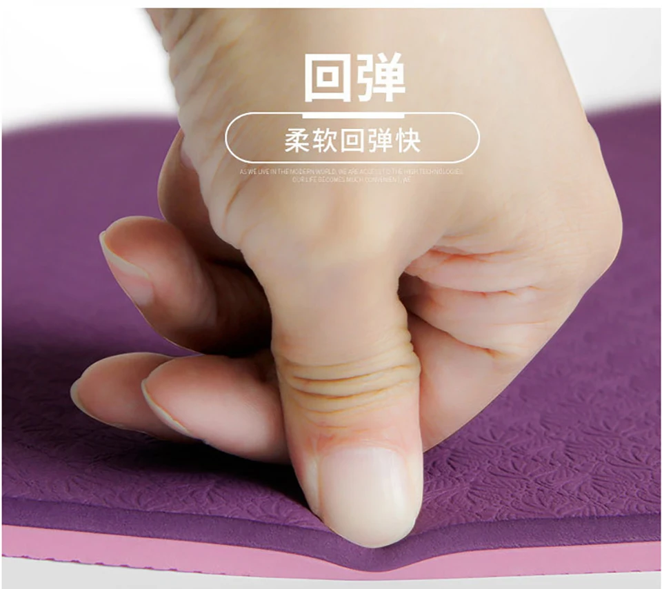 Высококачественный нескользящий коврик для йоги 6 мм ТПЭ фитнеса пилатеса