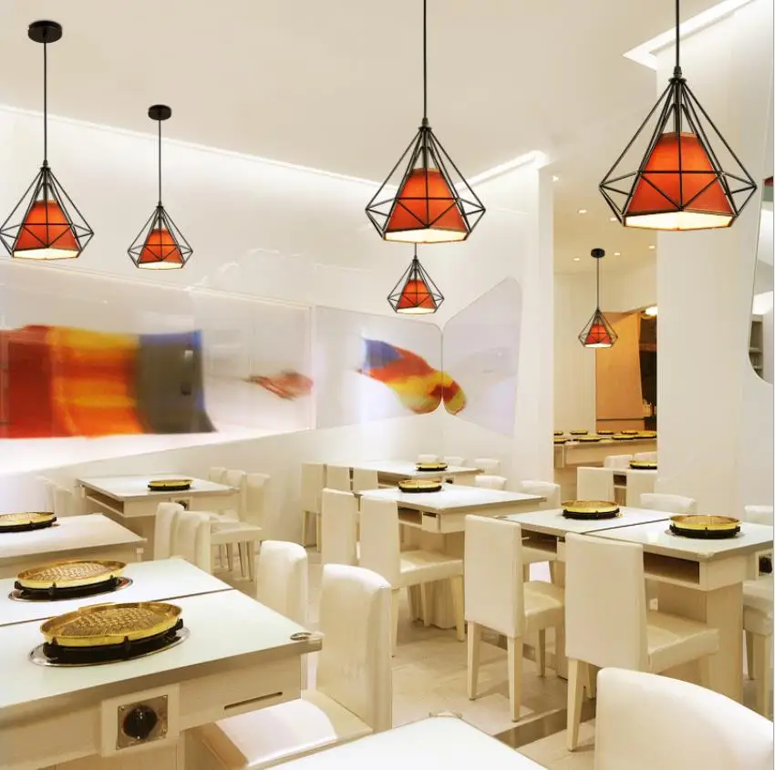 Современный черный подвесной светильник в виде птичьей клетки Железный