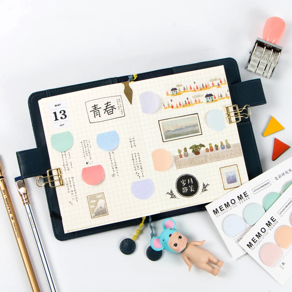 

Round Shape Various Colorful Self-Adhesive N Times Memo Pad Sticky Notes Bookmark School Office Stationery Supply