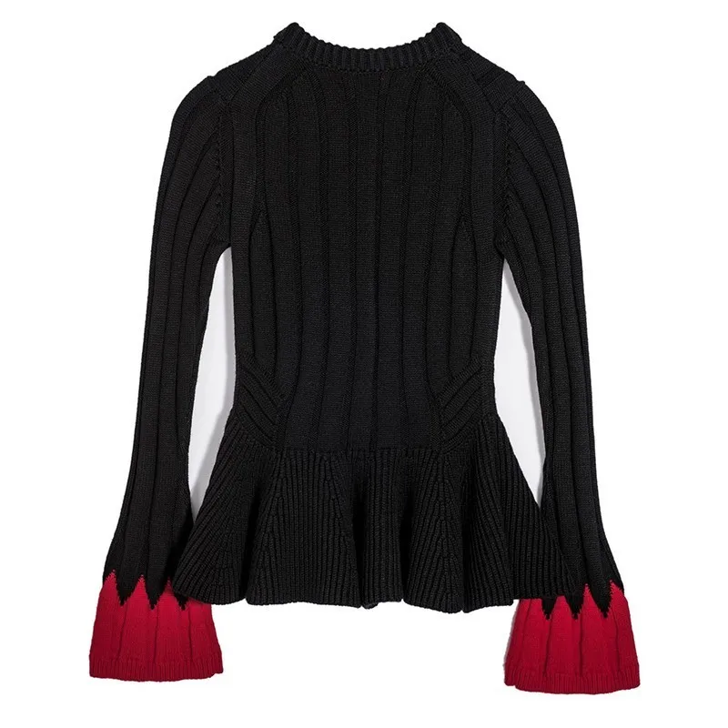 Женский вязанный кардиган TWOTWINSTYLE разноцветный свитер с оборками и длинным