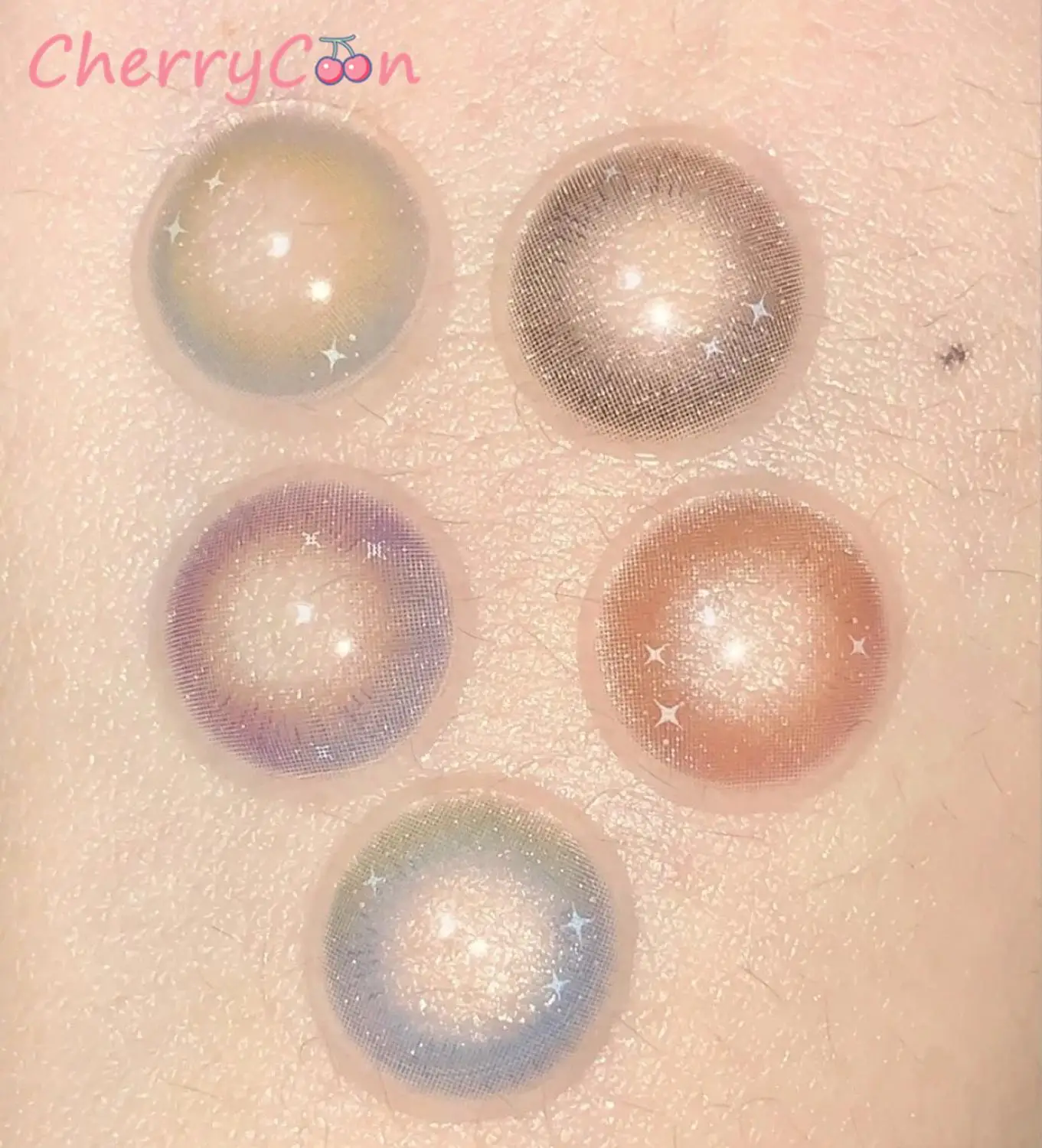 

CherryCon shiny star blue Contact Lenses Colored Soft for Eyes small beautiful pupil yearly Contact Lens Myopia prescription
