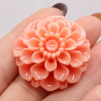 2021 new wholesale hot sale red coral flower loose beads ring face accessories jewelry exquisite gift making 33mm