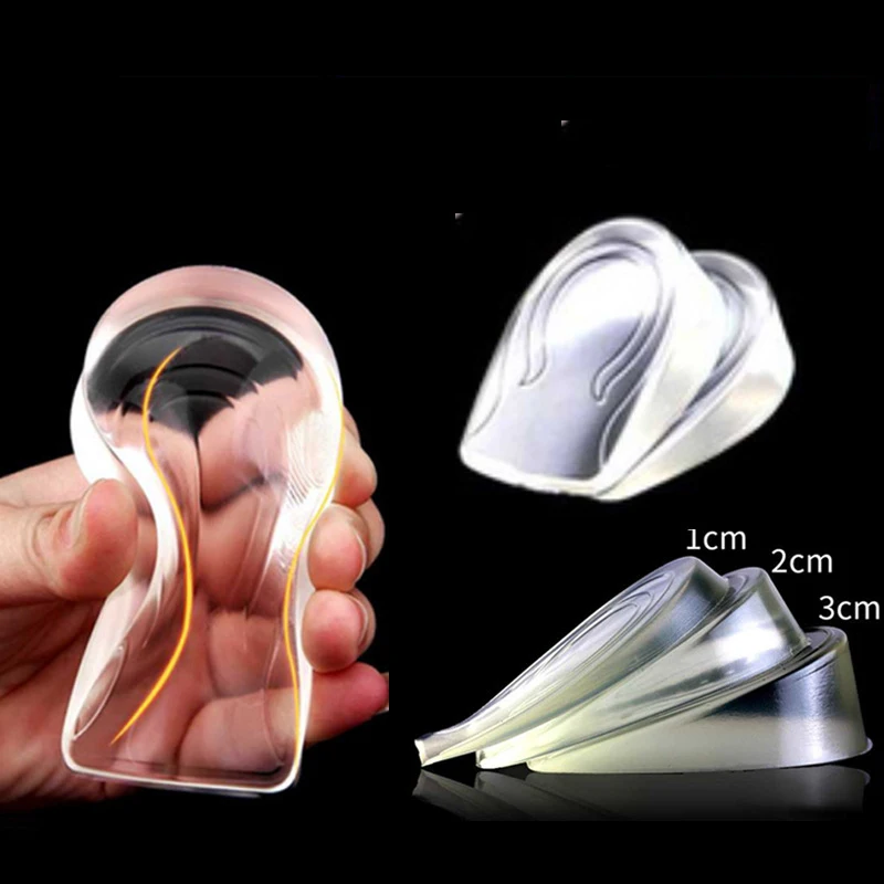 

1 Pair Silicone Gel Heightening Shoe Pad Men Women Foot Care Protector Insoles Elastic Cushion Arch Support Insert Heel Pads
