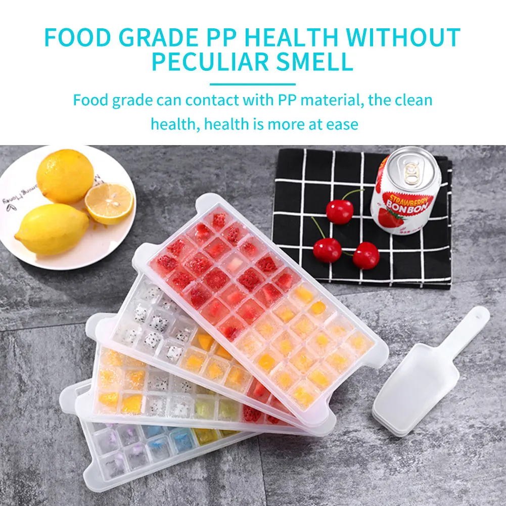 

Silicone Ice Cube Maker Form For Ice Candy Cake Pudding Chocolate Molds Easy-Release Square Shape Ice Cube Trays Molds With Lids