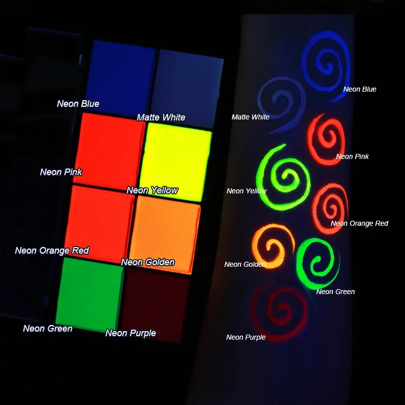 Bowitzki водно Активная подводка для глаз макияж УФ светящаяся краска лица и тела 8