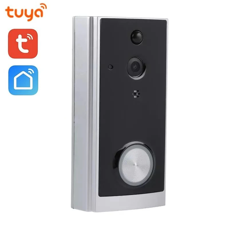 Беспроводной 1080P Tuya APP WiFi смарт IP видео Full HD домофон система дверной звонок камера совместима с Alexa - Название цвета: Black