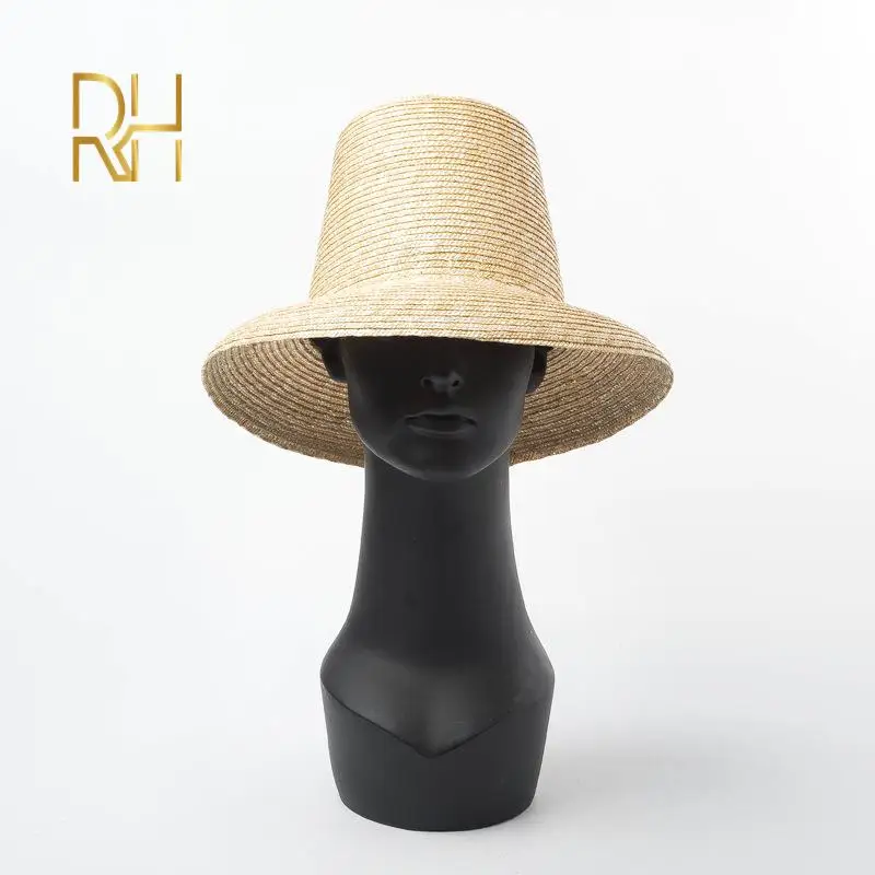 Шляпа соломенная в стиле ретро модная Панама с высокими и короткими полями