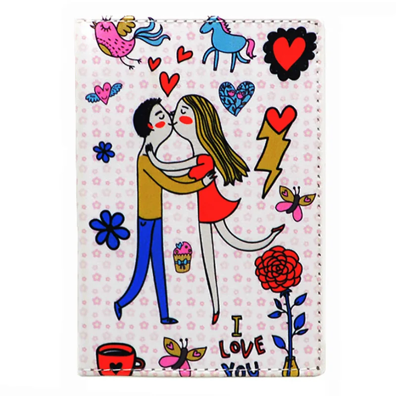 Красочные печатные иллюстрации обложки для паспорта пластиковые мульти Слоты ID