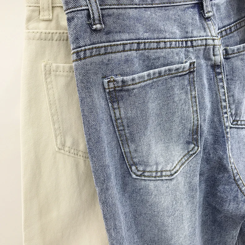 Джинсы женские с завышенной талией тонкие повседневные брюки султанки из денима