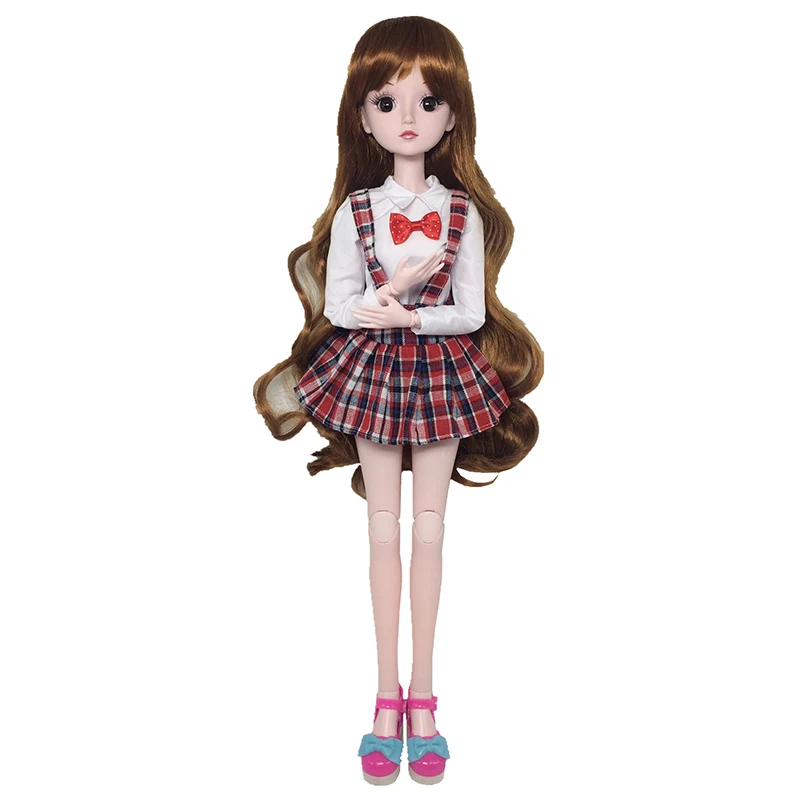 Одежда для 1/3 BJD кукла 60 см куклы школьная форма Футболки с рукавами в клетку Юбка в полоску Повседневная одежда дневные аксессуары для куклы