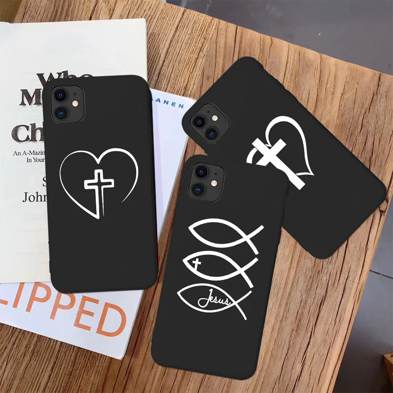 Faith Christian Religious Jesus back Soft Matte Phone Cases For iPhone 6s 8 7 Plus 11 12 13 Pro X XR XS MAX SE2020 Back Cover