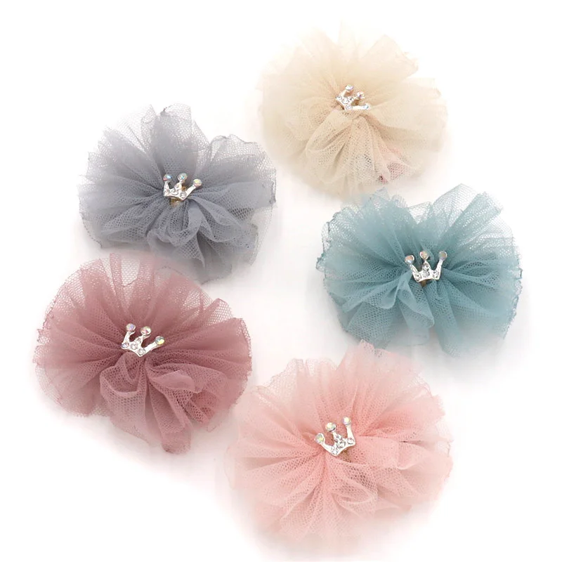 Модные детские заколки для волос с цветами кружевные бантом в стиле принцессы