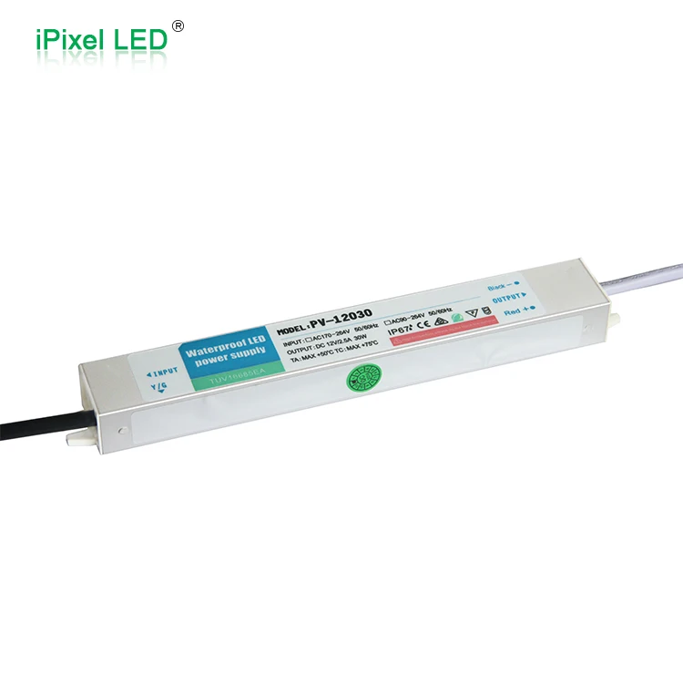 Тонкий водонепроницаемый Светодиодный источник питания IP65 12 В постоянного тока