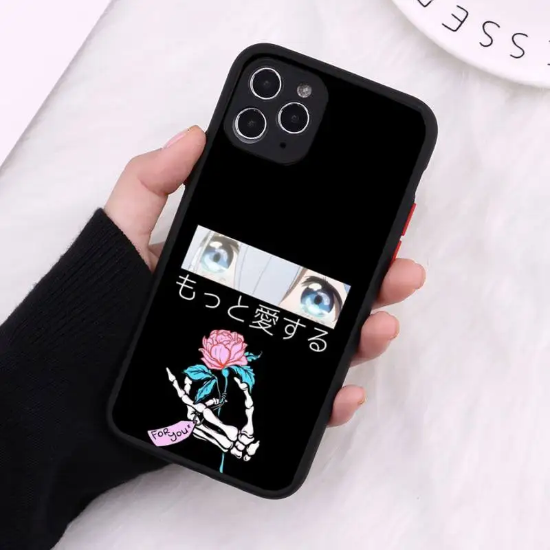 

Anime Teenage girl animation Phone Case Matte Transparent for iPhone 7 8 11 12 s mini pro X XS XR MAX Plus cover funda