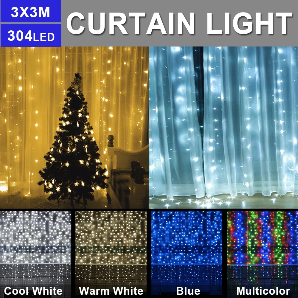 3 м x светодиодная гирлянда Серебряная проволочная занавеска сказочная