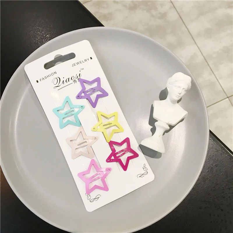 6 шт./компл. Шпилька для волос с сердечками розовыми и конфетными красками| |