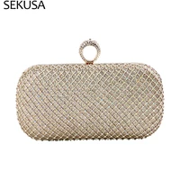 finger ring diamonds women evening bags hollow style party holder 2021 banquet ladies handbags purse bags