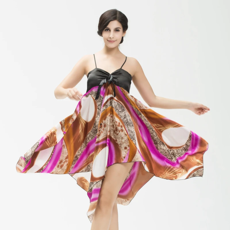 Новое Сексуальное Женское Платье на плечо летняя юбка бретельках шелковая