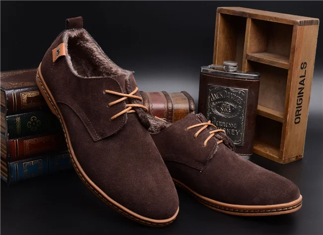 

New Mens Fashion Suede Casual Shoes Spring Men Flats Lace Up Male Oxfords Men Leather Shoes Zapatillas Hombre Size 38-48
