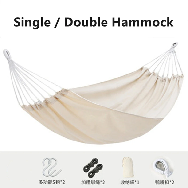 Swing-Bed Hammock Hanging Chair canvas Fabric Patio Single Double-Hammock Travel Outdoor Camping Hiking Garden Furniture