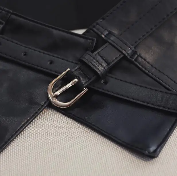 

Women's runway fashion elastic pu leather Cummerbunds female Dress coat Corsets Waistband Belts decoration wide belt R2198