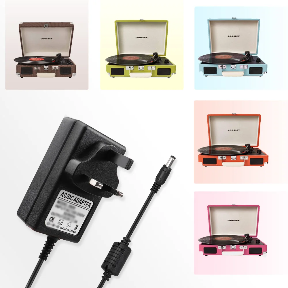UK Power Adapter for Bowflex Max Trainer M3 M5 M7 Octane Fitness for Crosley Cruiser Portable Turntable Record Player Series Q35