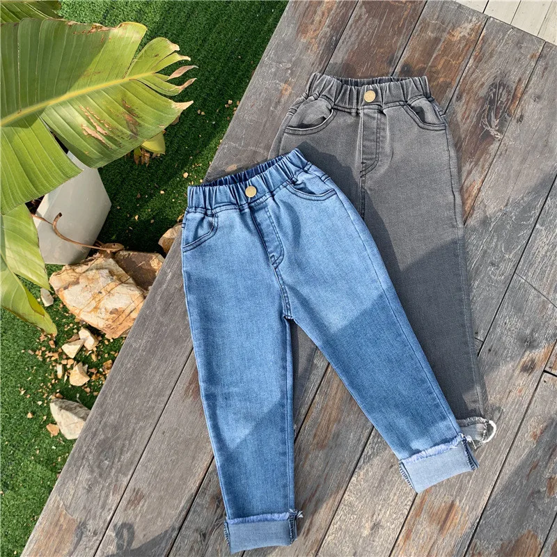 

2-7 Years Toddler Girl Jeans Korean Fashion Skinny Pants For Girl Kids Spring Autumn Trousers High Quality Baby Girl Denim Pants
