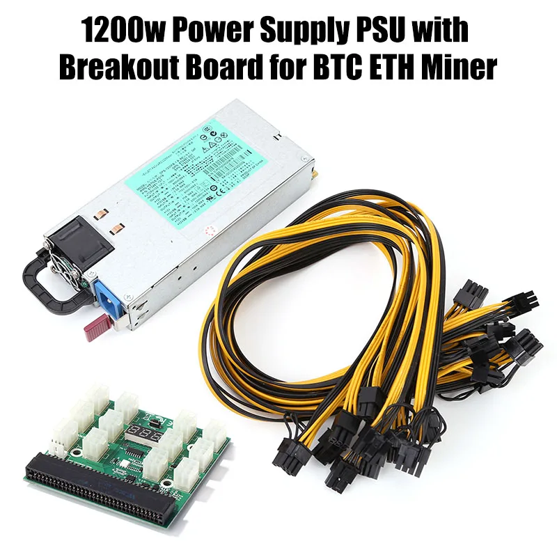 

12x 6 Pin Power Adapter Server Power Supply Breakout Board for GPU BTC Mining Accessories Computer Power Supply Parts