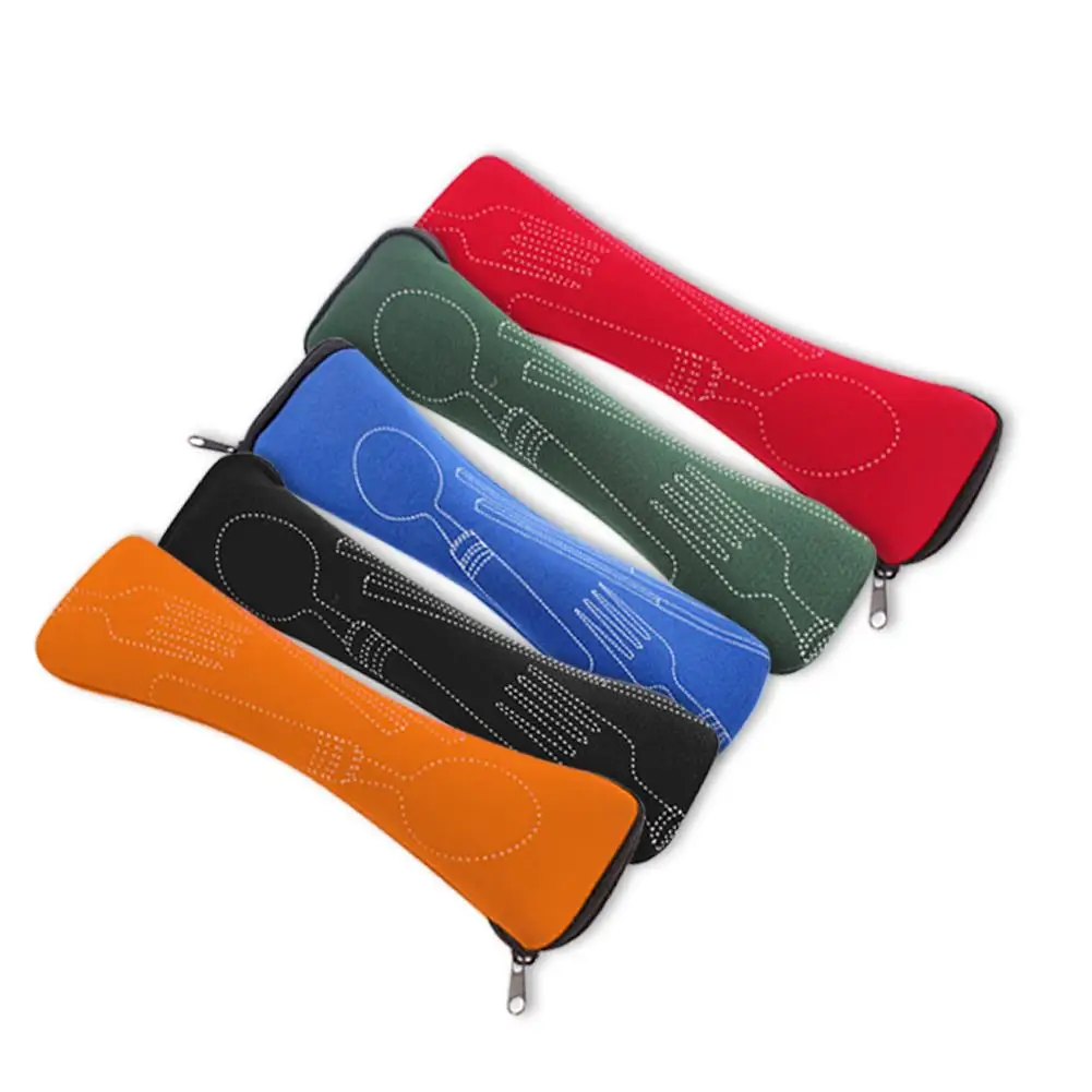 1PC Tableware Bag Washable with Zipper Travel Cutlery Kit Case Portable Pouch For Dinner Travel Camping Tableware Household Tool