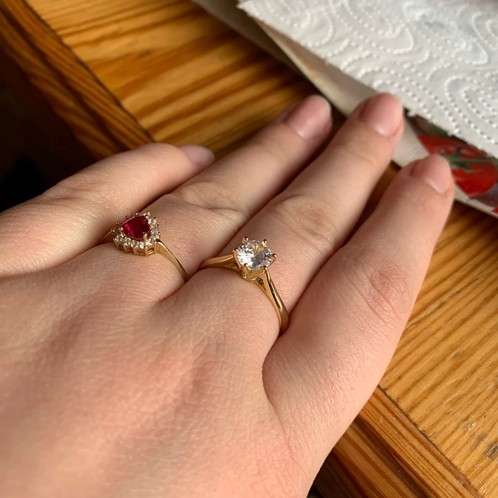 Женское кольцо с фианитом 3 цвета KCR033|Обручальные кольца| |