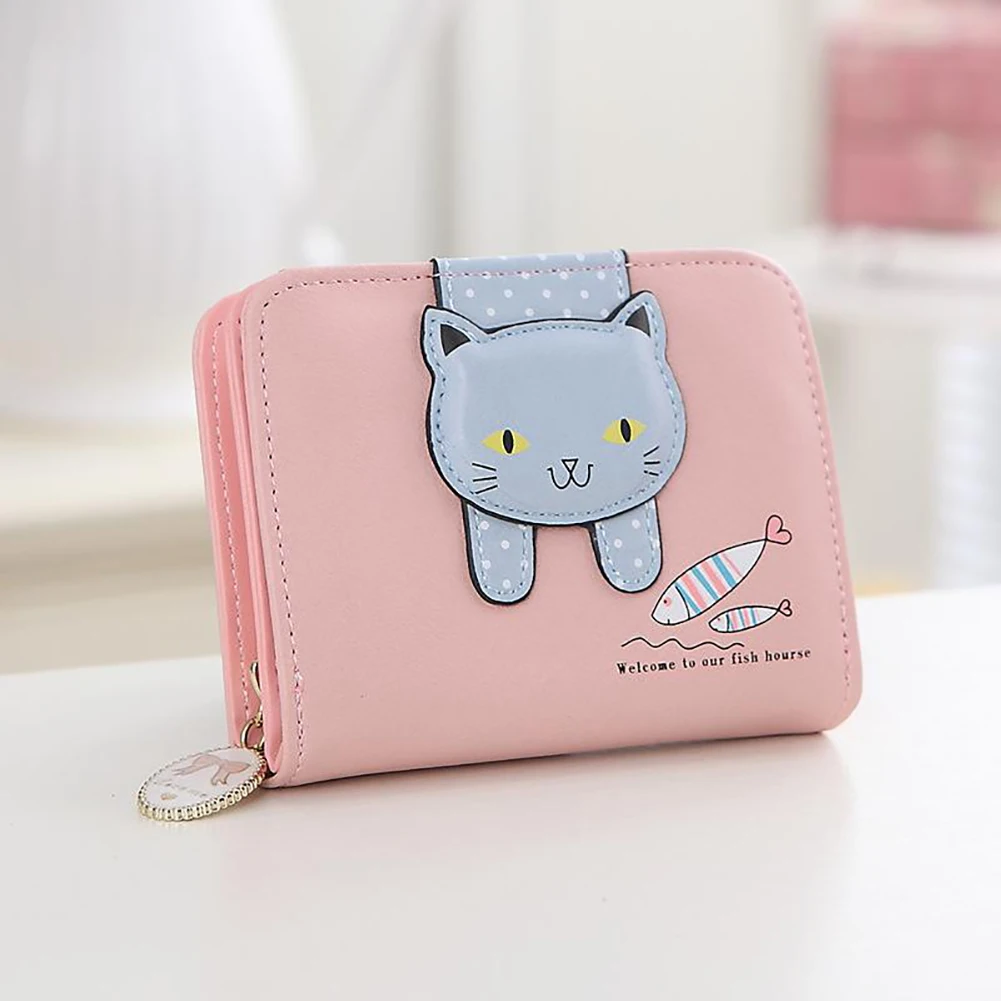 Симпатичный женский кошелек Kawaii маленький на молнии для девушек брендовый