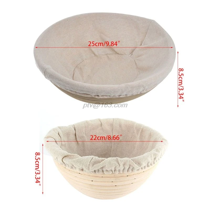 

6Pcs Bread Banneton Proofing Basket Baking Bowl Dough With Bread Lame Liner and Scraper Tool for Bakers Proving Baskets