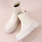 Женские ботинки-носки без застежек, из эластичной ткани, однотонные, повседневные, Осень-зима, 2021