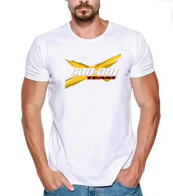 Высокое качество 2019 Мужская футболка с принтом коротким рукавом новинка Can-Am