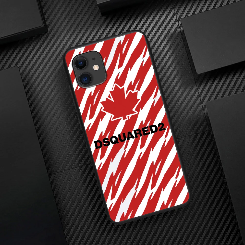 

DSQ2 D2 Fashion Trend Brand Phone Case For Iphone 5 5S SE 2020 6 6S 7 8 Plus 11 12 Mini X XS XR Pro Max black Cell Trend Hoesjes