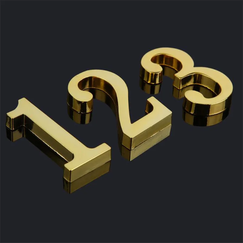 DIY 3D цифры металлический номер наклейка дом и буквы знаки дверная пластина под