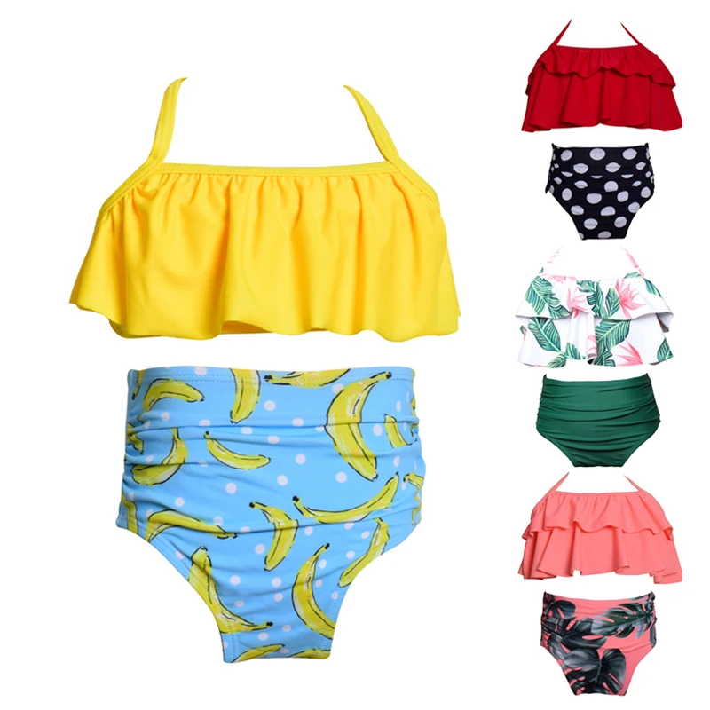 Бикини 2019 детский купальный костюм из двух предметов для девочек бандажный с