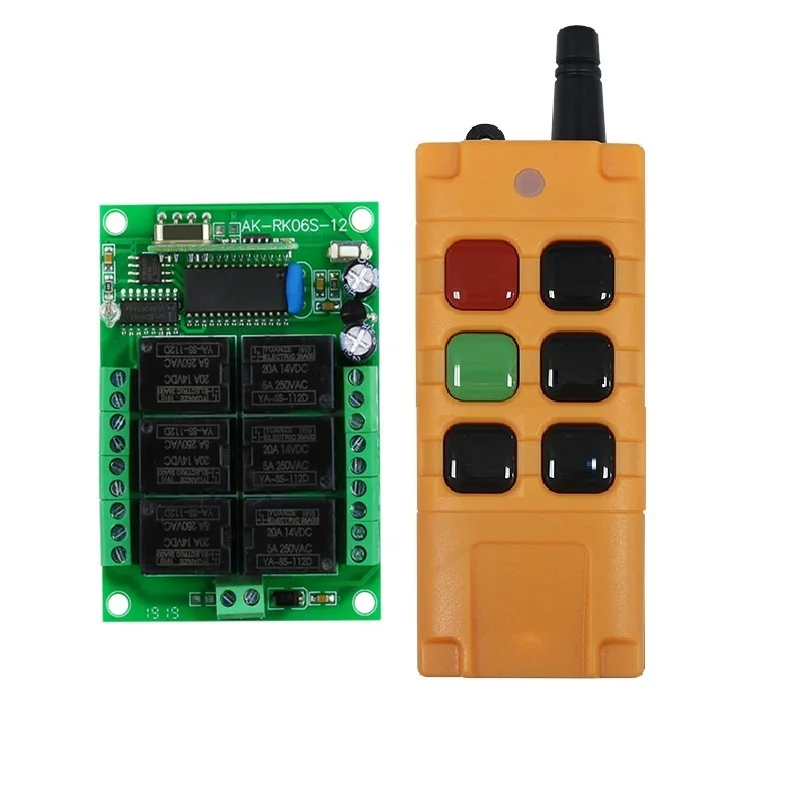 1000 м DC12V 24V 6CH Беспроводной светодиодный светильник с дистанционным управлением реле Выход радио RF без цифрового передатчика 315/433 МГц получатель