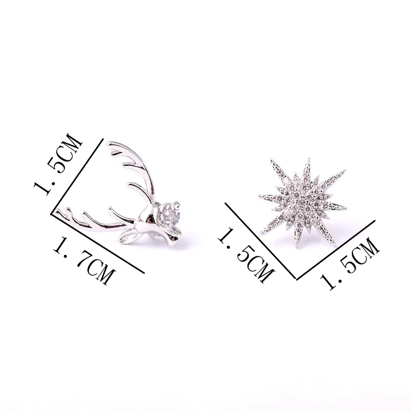 Простой классический серебристый цвет броши в форме звезды снежинки лося для