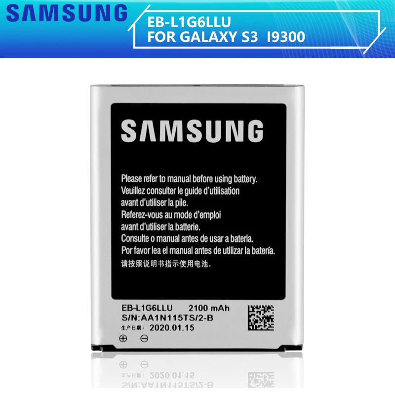SAMSUNG оригинальный аккумулятор EB L1G6LLU L1G6LLA для Samsung GALAXY S3 I9300 GT I9301i I9308 L710 I535 с NFC 2100