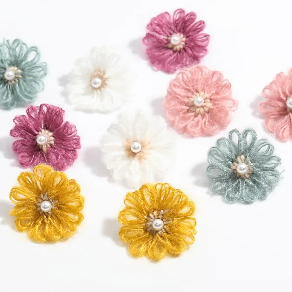 Wgoud Autumn and Winter Cotton Braid Flower Drop Earring Fashion Vintage Style Pearl PU Handmade Dangle Floral | Украшения и