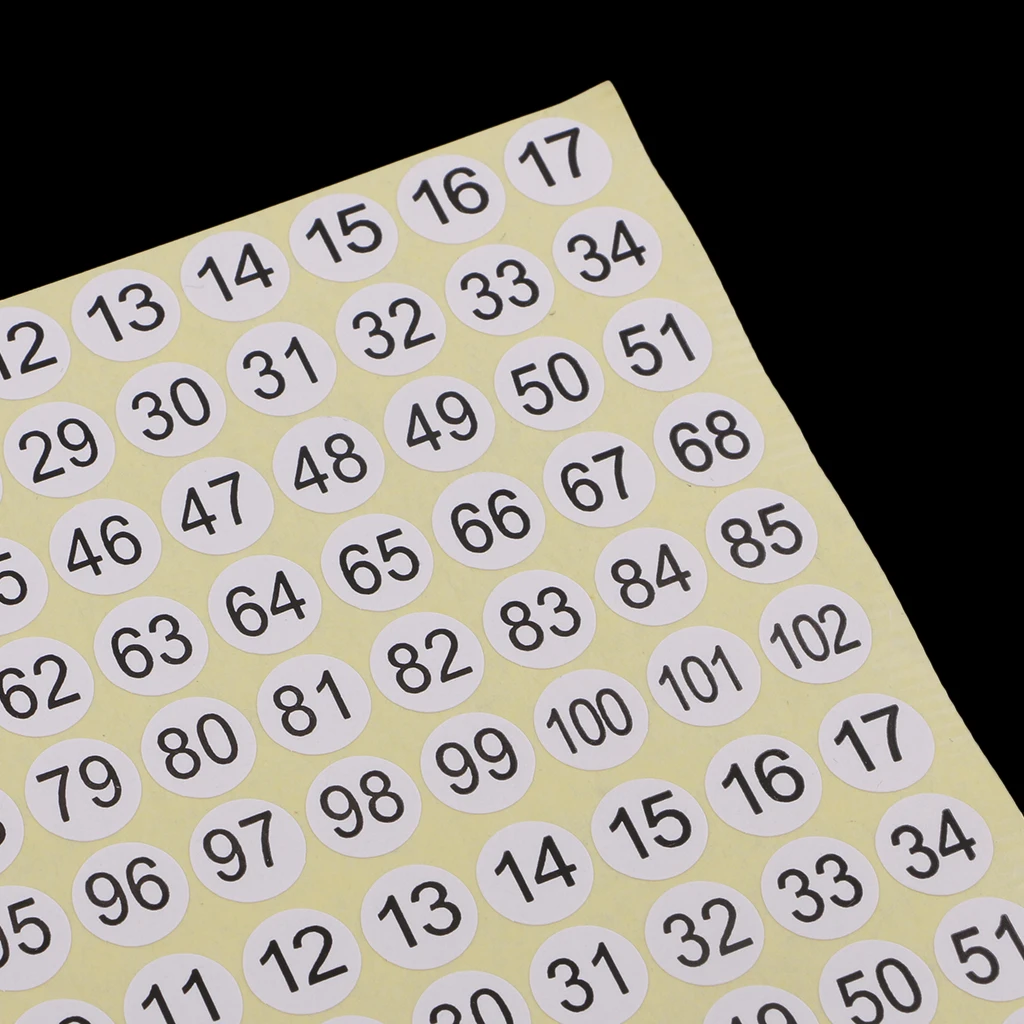 15 Sheets Round Sticky 1 to 102 Numbers Stickers Self Adhesive Small Garment Numbered Labels for Home School &amp Office Use | Дом и сад