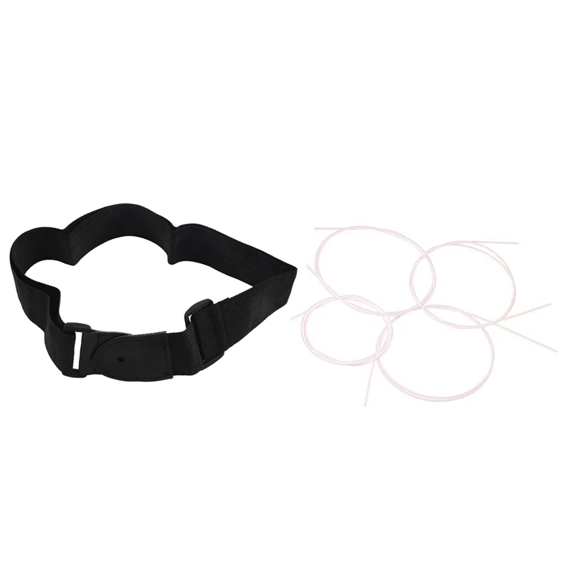 

1x Adjustable Nylon Strap for Acoustic Guitar--Black & 4Pcs White Nylon Ukulele String Set