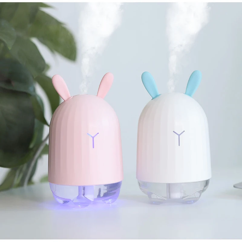 

Cute USB Air Humidifier 220ML with LED Lamp Light Mini Ultrasonic Aroma Essential Oil Diffuser Fogger Mist Maker for Home Car 4H