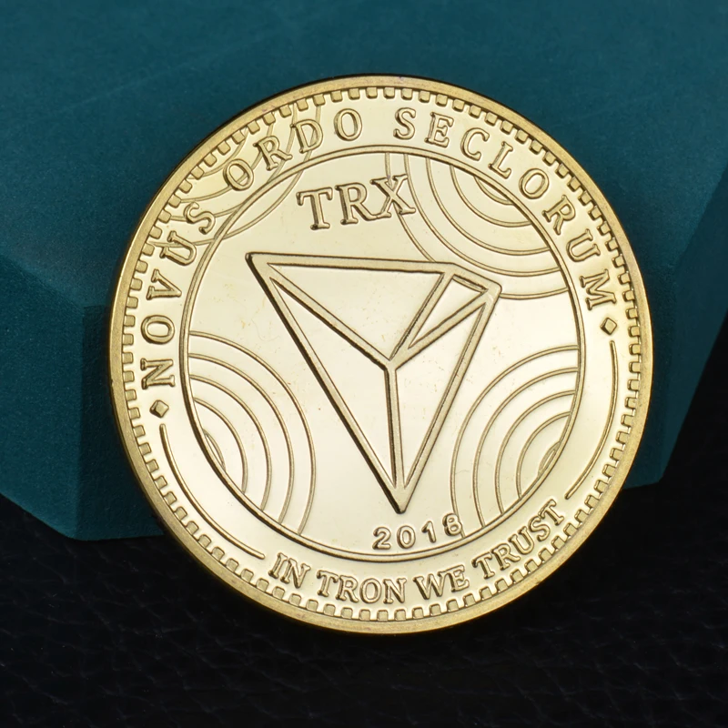 Виртуальная металлическая фотография криптовалюты TRX | Дом и сад