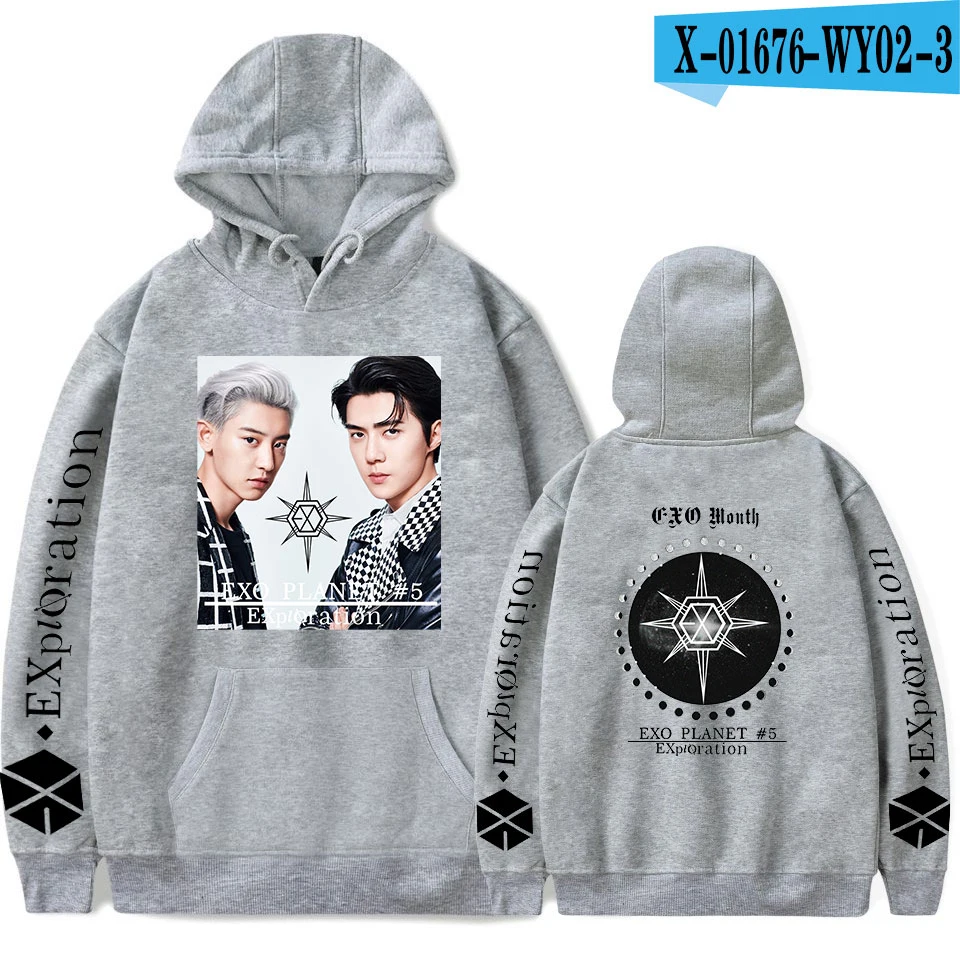 M Новое поступление EXO планета#5 толстовки Для мужчин повседневный пуловер уличная Толстовка Sudadera Hombre Male; EXO планета#5 Толстовка Для мужчин - Цвет: M